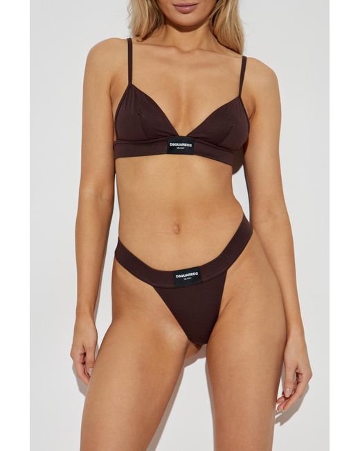 DSquared² Brown Bra With Logo