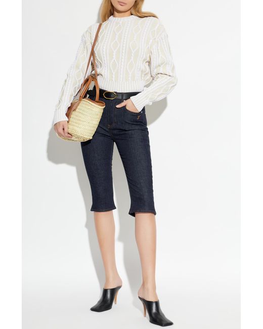 Jacquemus White Sweater With Decorative Knit