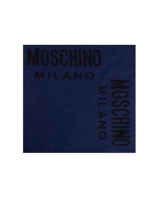 Moschino Blue Logo Scarf