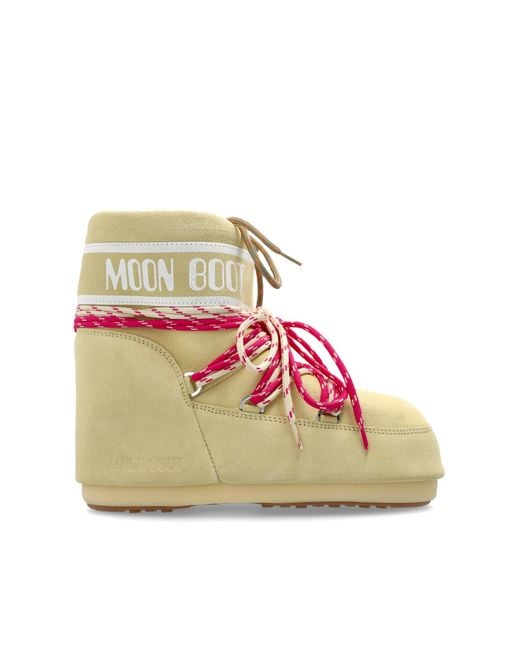 Moon Boot Pink 'Icon Low Suede' Snow Boots