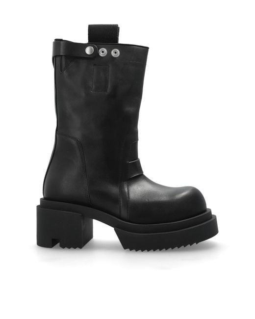 Rick Owens Leather Boots Pull On Bogun in Black | Lyst UK