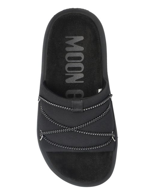 Moon Boot Black 'Mb Icon Slide' Slides