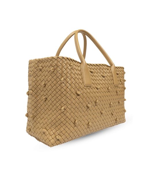 Bottega Veneta Metallic Medium `cabat` Shopper Bag,