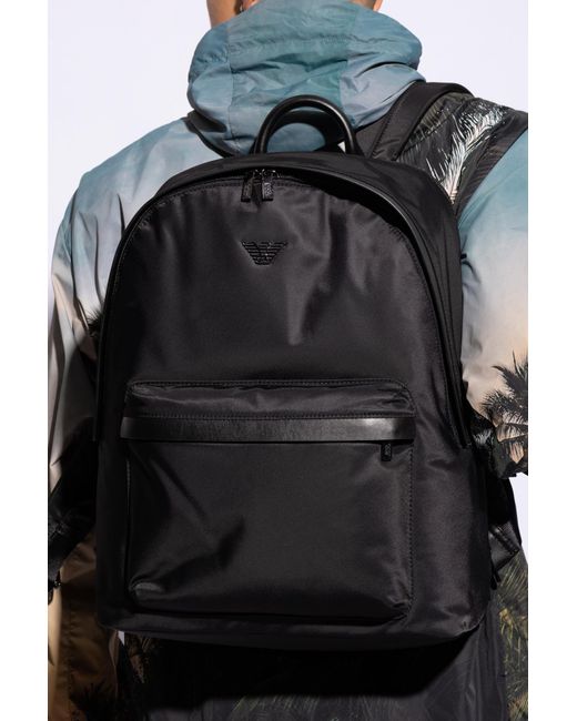 Emporio Armani Black The 'Sustainability' Collection Backpack for men