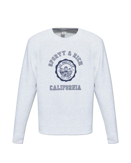 Sporty & Rich Blue Sweatshirt With Print