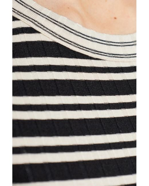 Rag & Bone Black Top With A Striped Pattern
