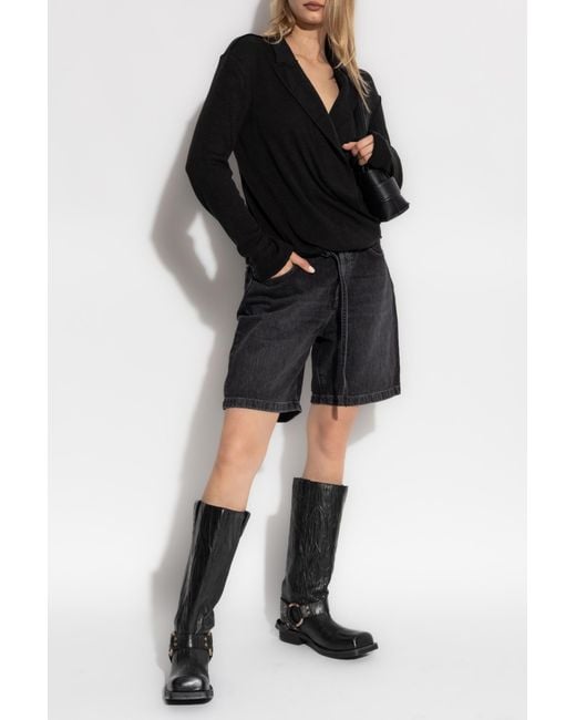 R13 Black Wrap Shirt