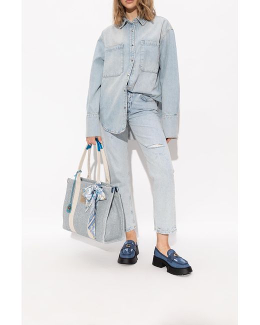COACH Blue Shoes With Logo