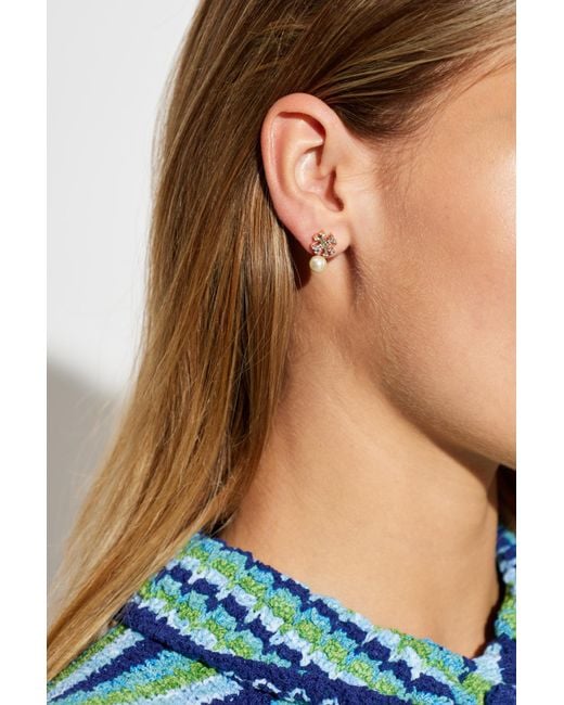 Tory Burch White Earrings With Pearl