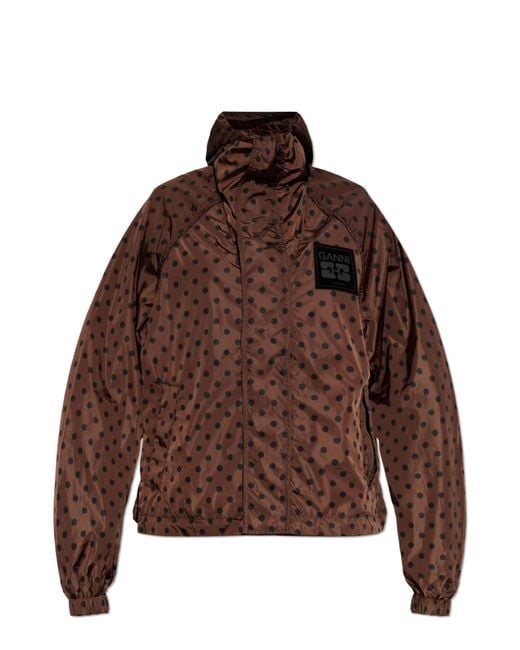 Ganni Brown Jacket With Hood