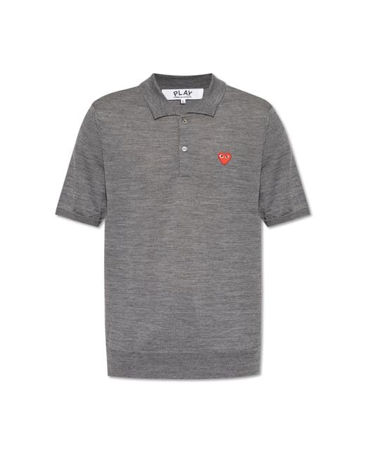 COMME DES GARÇONS PLAY Gray Wool Polo