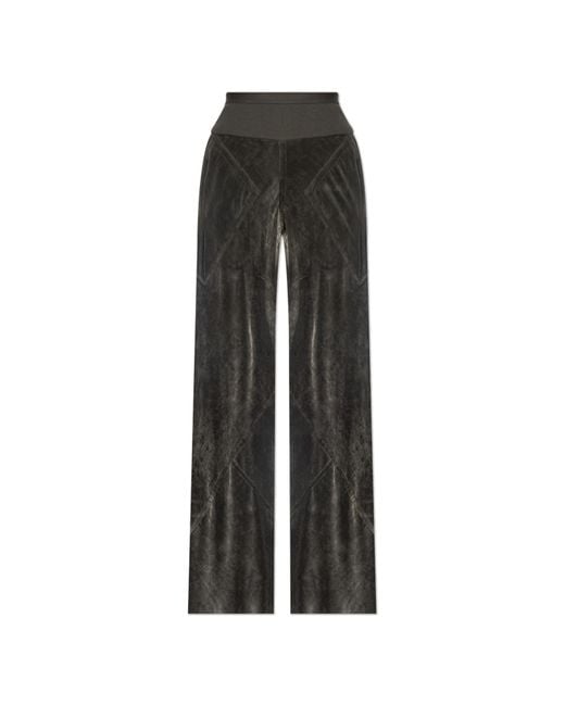 Rick Owens Black Velvet Wide-Leg Trousers