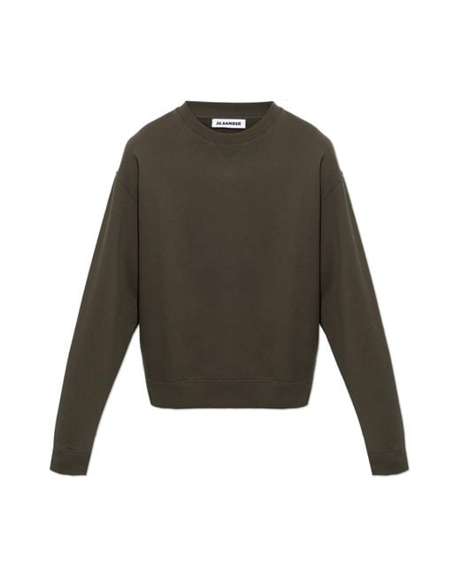 Jil Sander Green Sweatshirt With Printed Logo for men