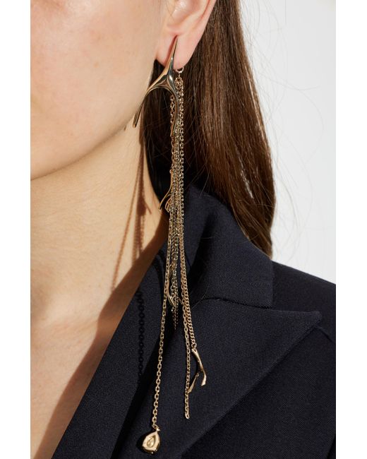McQueen White Earrings With Pendants