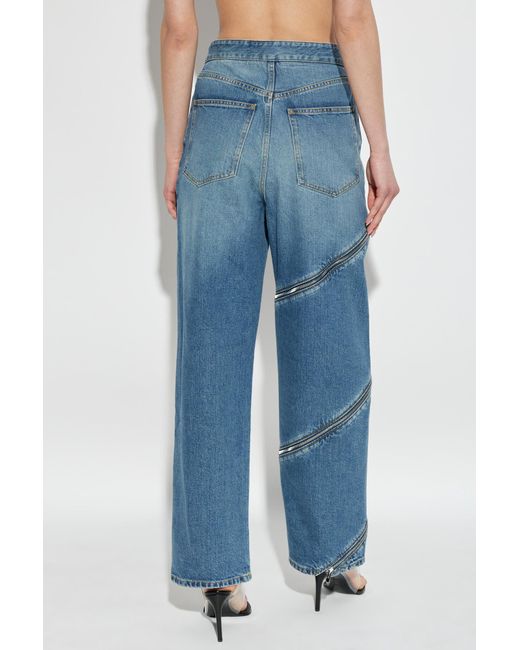 Alaïa Blue Jeans With Decorative Zipper