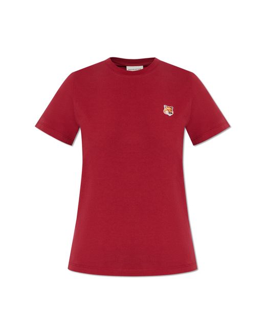 Maison Kitsuné Red T-shirt With Logo,