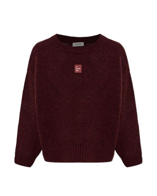 American Vintage Red Sweater With Patch