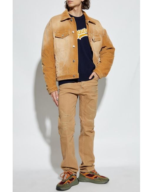 DSquared² Blue Wool Sweater With Logo for men