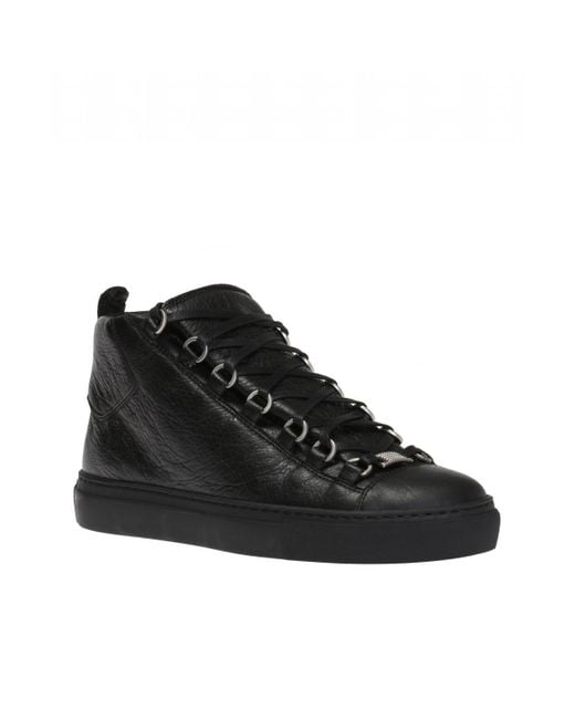 Balenciaga Arena High top Leather Trainers in Black for Men Lyst