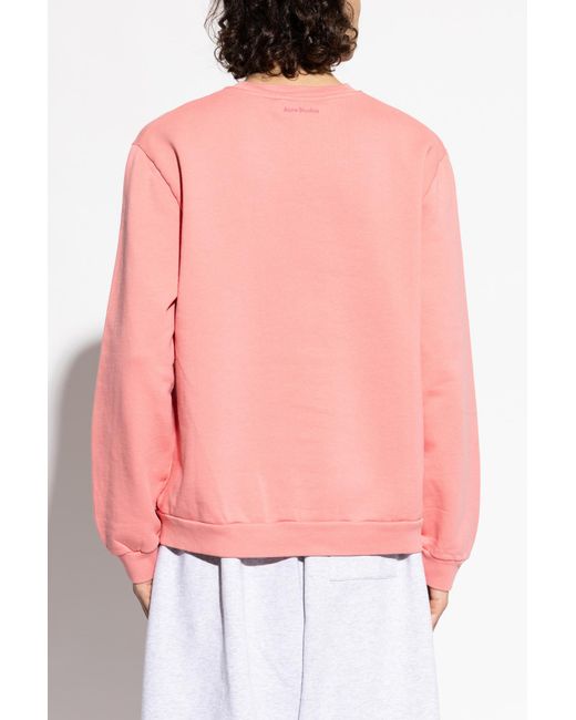 Acne Pink Sweatshirt With Patch for men