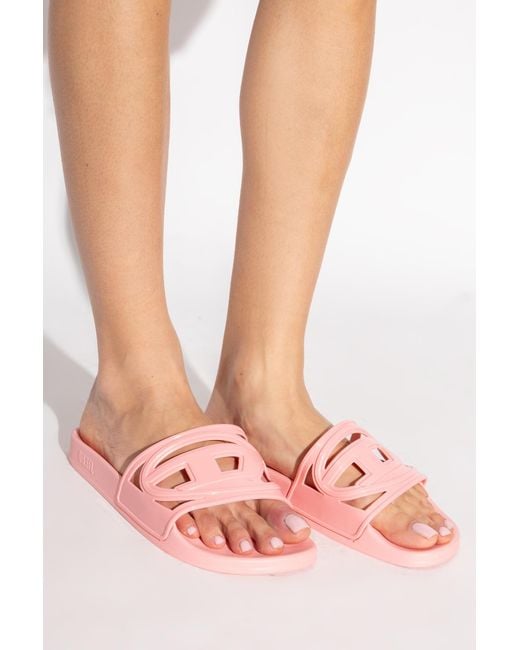 DIESEL Pink 'Sa-Clyde' Slides