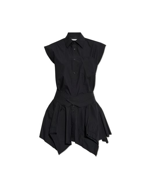T By Alexander Wang Black Dress With Asymmetrical Hem