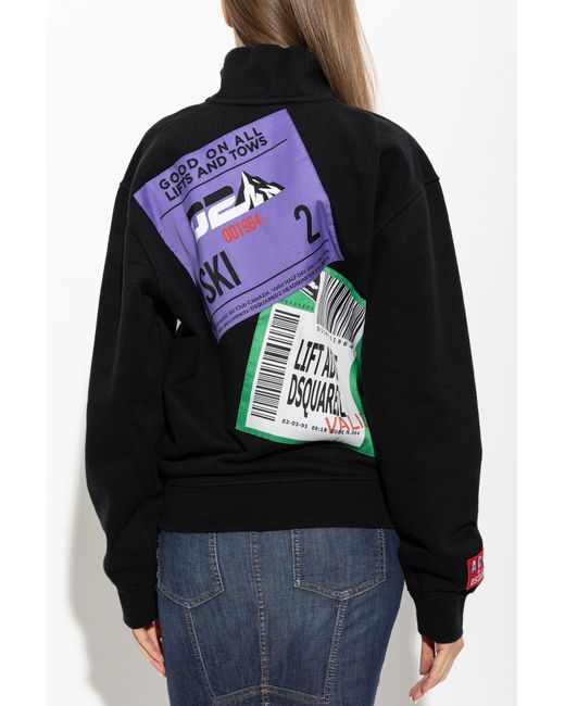 DSquared² Black Sweatshirt With Patch