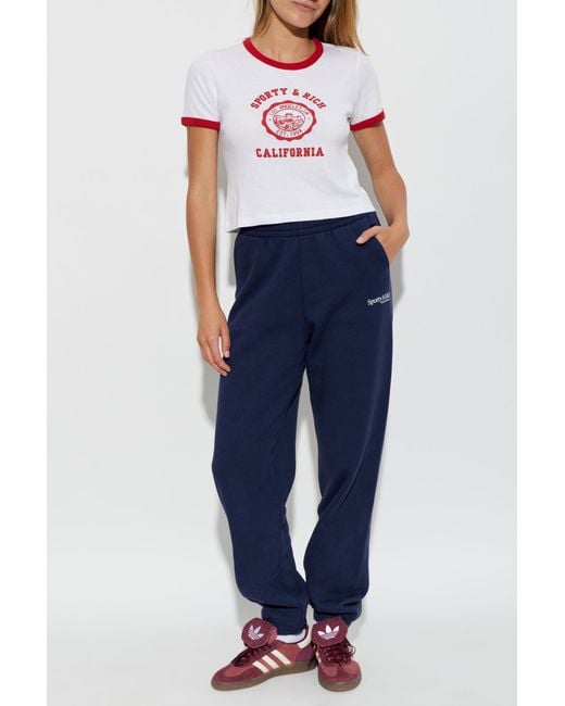 Sporty & Rich Pink T-Shirt From The "Marine" Collection