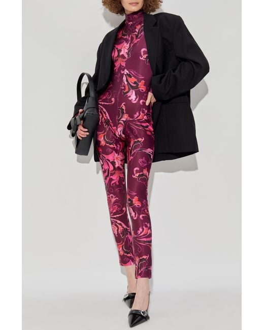 Versace Jeans Couture Red Fitted Jumpsuit
