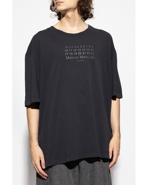Maison Margiela Black T-Shirt With Logo for men