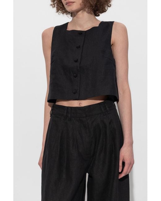 Posse Black Linen Vest "Rio"