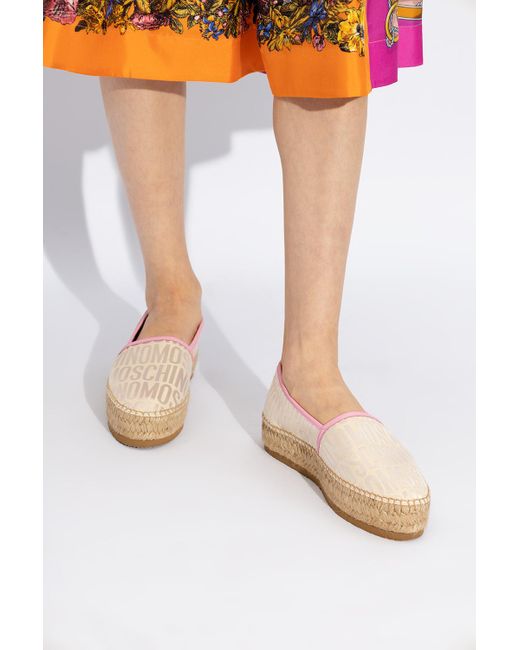 Moschino Pink Espadrilles With Logo,