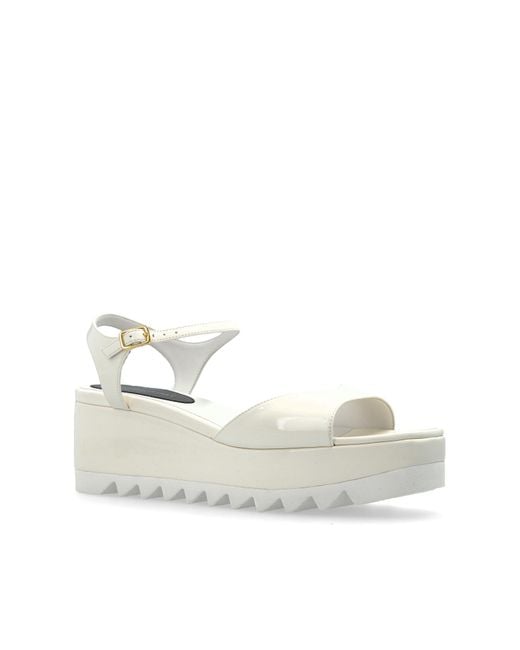 Stella McCartney White "Elyse" Wedge Sandals