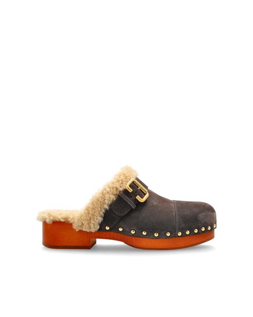 Chloé Brown Clogs 'Jeannette'