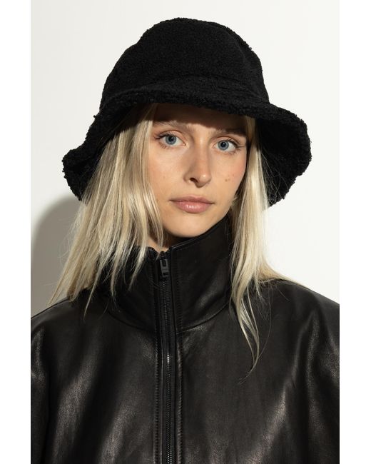 Moschino Black Hat With Logo