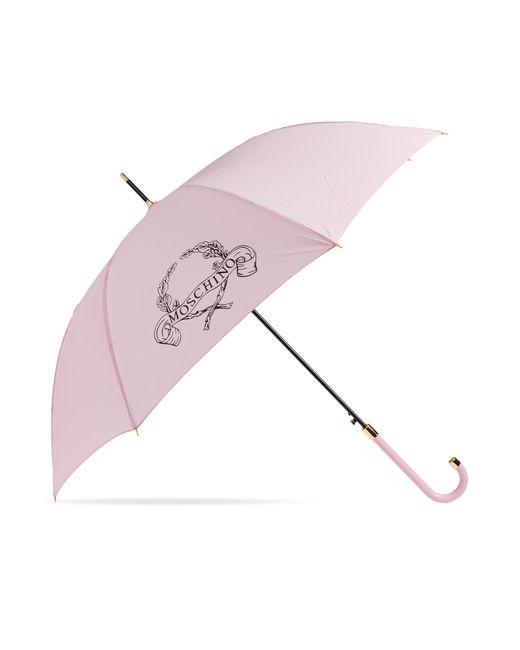 Moschino Pink Parasol With Logo