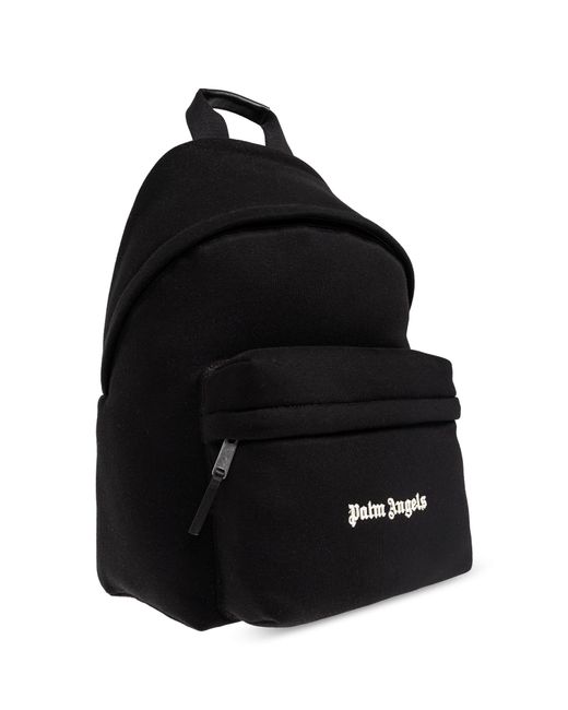 Palm Angels Black Backpack With Embroidered Logo for men