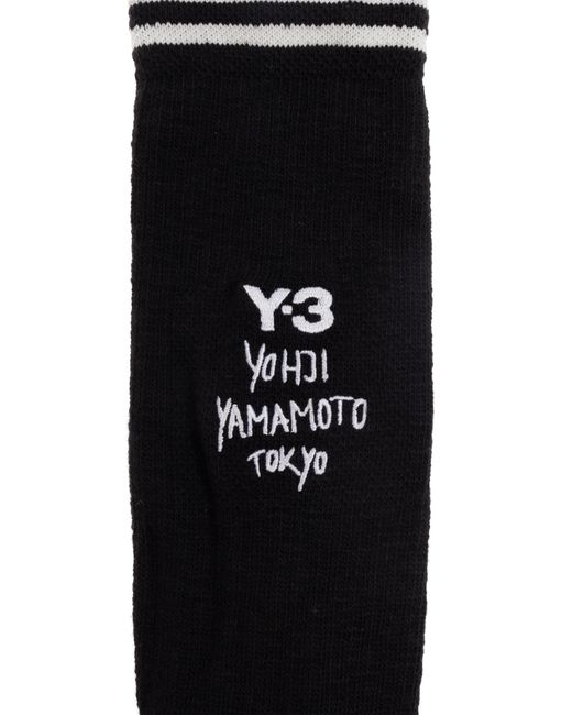 Y-3 Black Long Socks With Logo for men