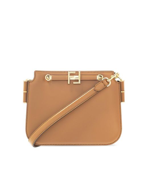 fendi brown shoulder bolsa