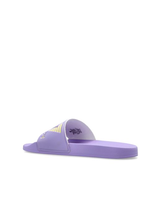 EA7 Black Rubber Flip-Flops With Logo
