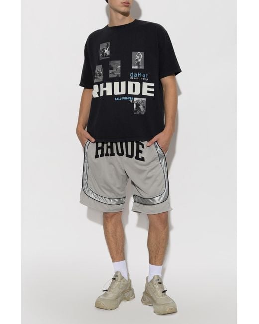 Rhude Black T-Shirt With Logo for men