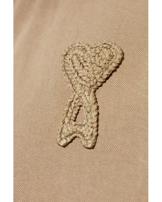 AMI Natural Denim Jacket With Patch for men