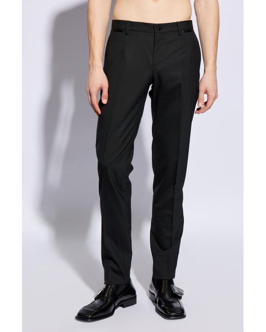 Dolce & Gabbana Black Trousers With Side Stripes for men
