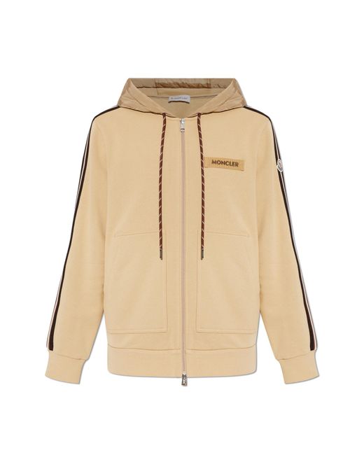 Moncler Natural Sweatshirt With Logo Patch for men