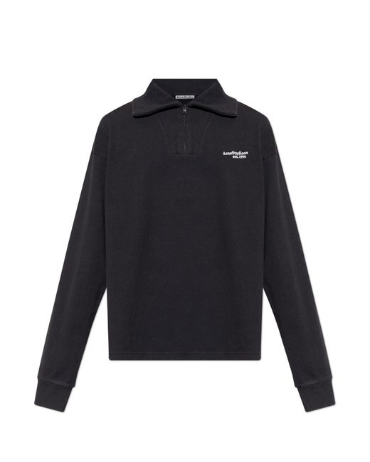 Acne Blue Sweatshirt With Logo for men