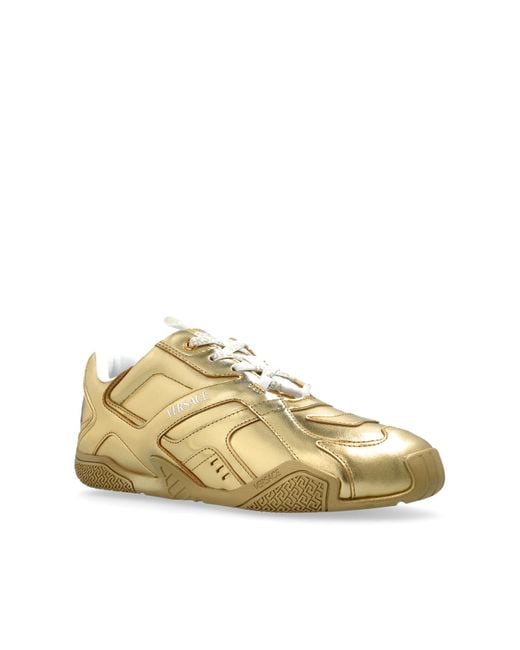 Versace Metallic Sports Shoes With Logo