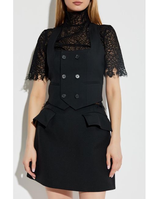 Alexander McQueen Black Wool Vest