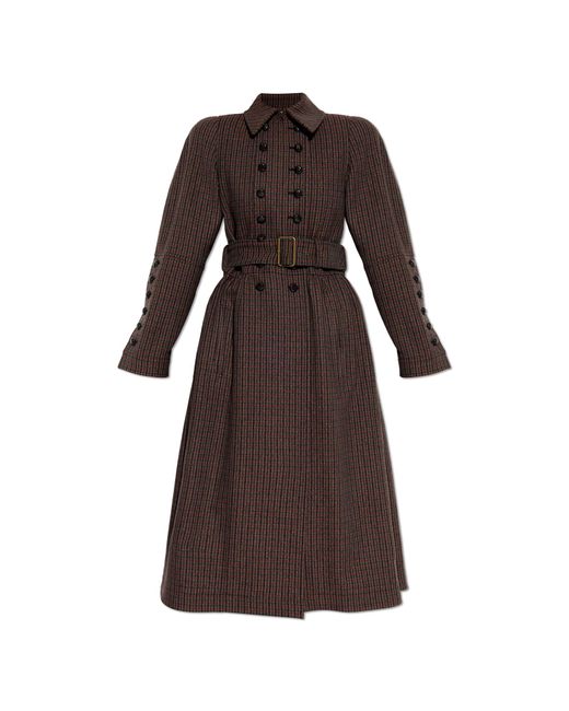 Chloé Blue Plaid-Patterned Coat