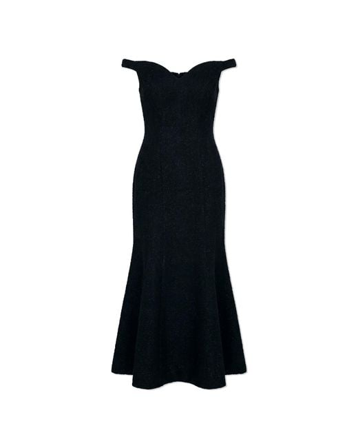 Self-Portrait Black Tweed Dress With Straps