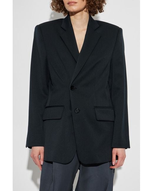 MM6 by Maison Martin Margiela Black Blazer With Wool Trim